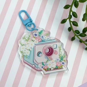 Cute instant retro camera acrylic charm, keychain, keyring, bag charm, cute accessories. Gift, keychain.