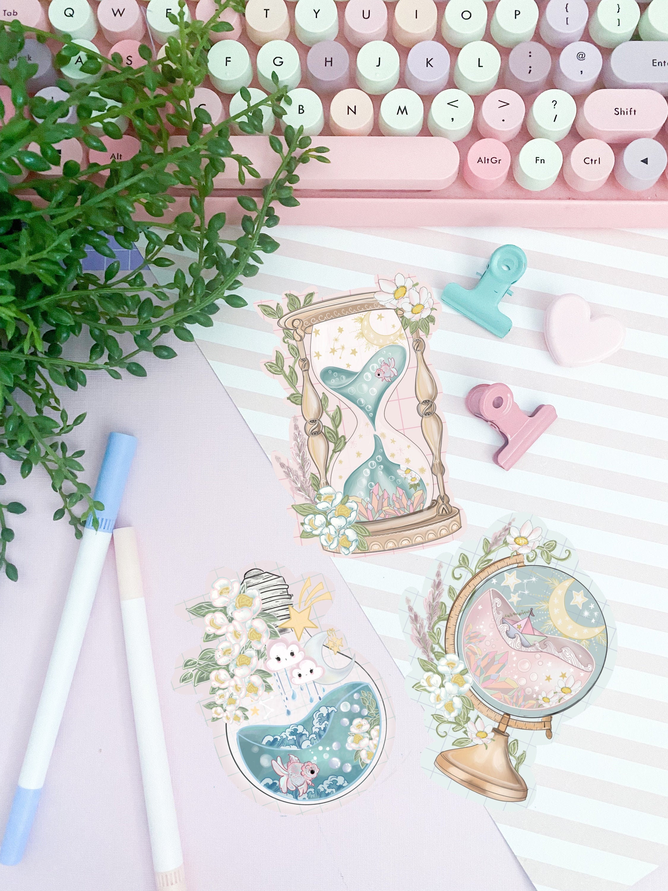 Sail the World Sticker Pack// Digital Art Stickers Kawaii Etsy