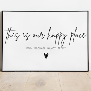 This Is Our Happy Place | Custom Personalised New Home Family Print | A0/A1/A2/A3/A4/A5 Wall Art | Moving Gift | Christmas Present Xmas