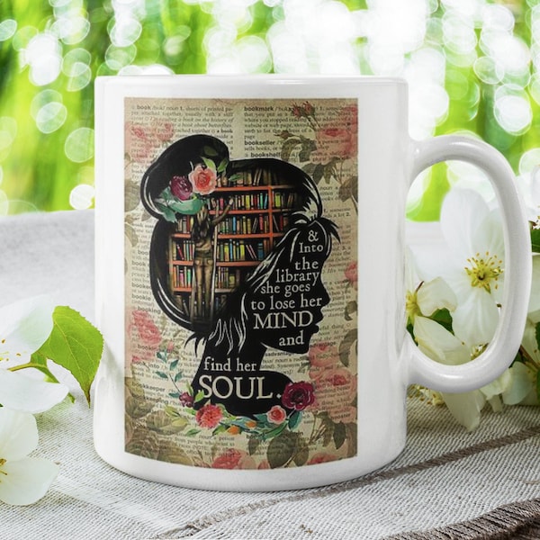 Book lover gift, mug for book lover, library gift, gift for girl, gift for book lover, book lovers mug