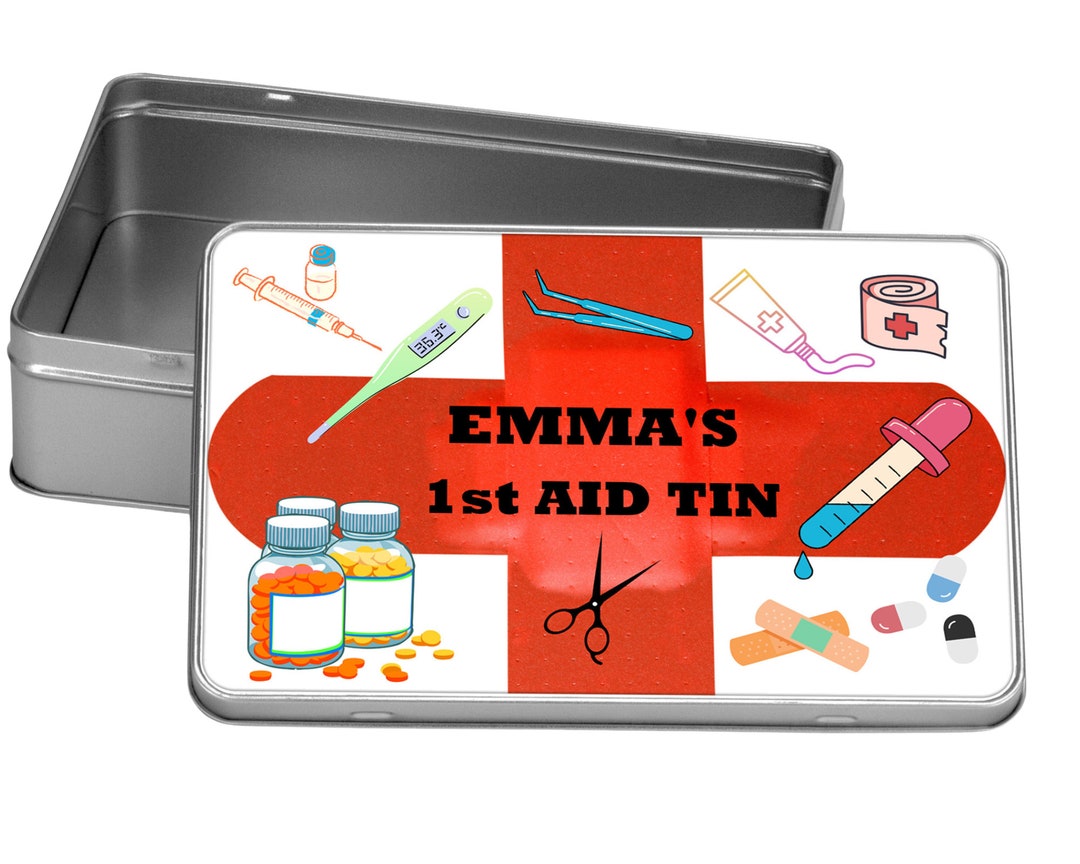 1st Aid Tin, 1st Aid Box Ouch Tin, Plaster Box, Medical Box, Tin for