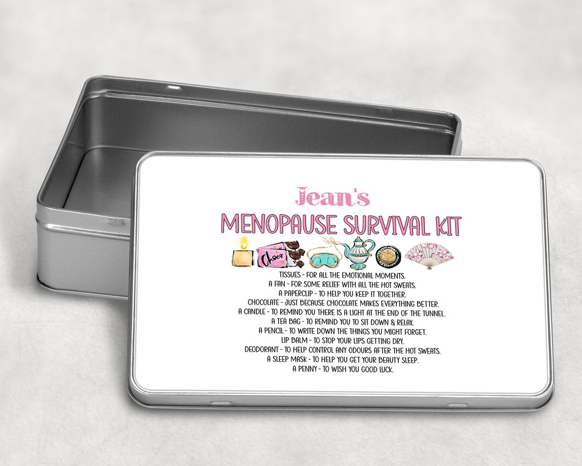 Personalised Menopause Survival Kit Tin Menopause Kit Etsy UK