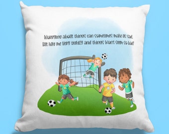 football cushion, personalised football cushion, gift for boy or girl, football gift,