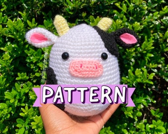Crochet PATTERN!! Amigurumi Squish Cow, Conner the Cow, Crochet Plush Pattern, OffTheGridCrochet