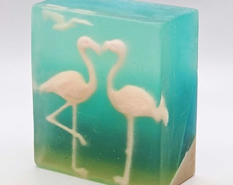 PINK FLAMINGOS Soap - Extra Large Bar - 14 to 16+ Ounces !