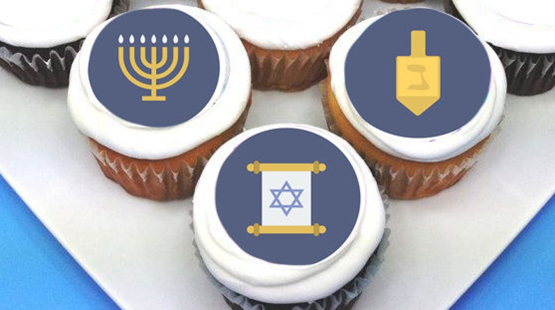 Icing Images for Cupcakes or Cookies Hanukkah Edible Cake Toppers