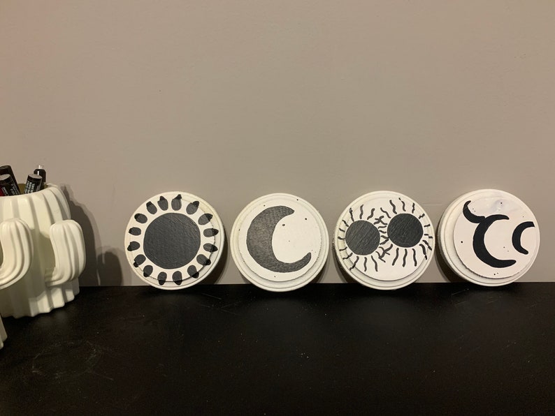 Sun/&Moon candle coasters