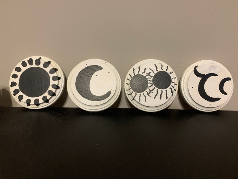 Sun/&Moon candle coasters