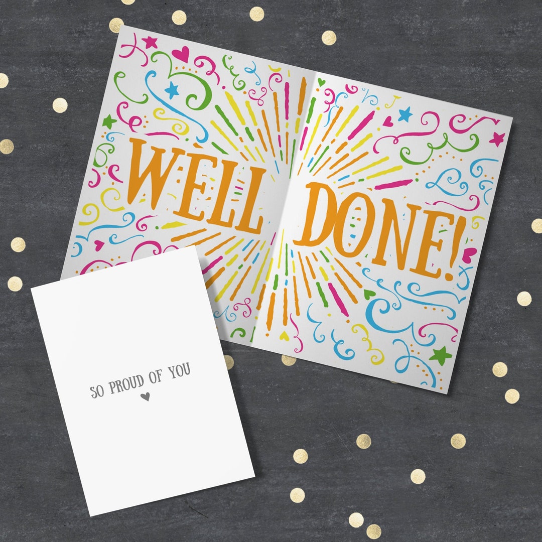 Congratulations Card so Proud of You Well Done - Etsy