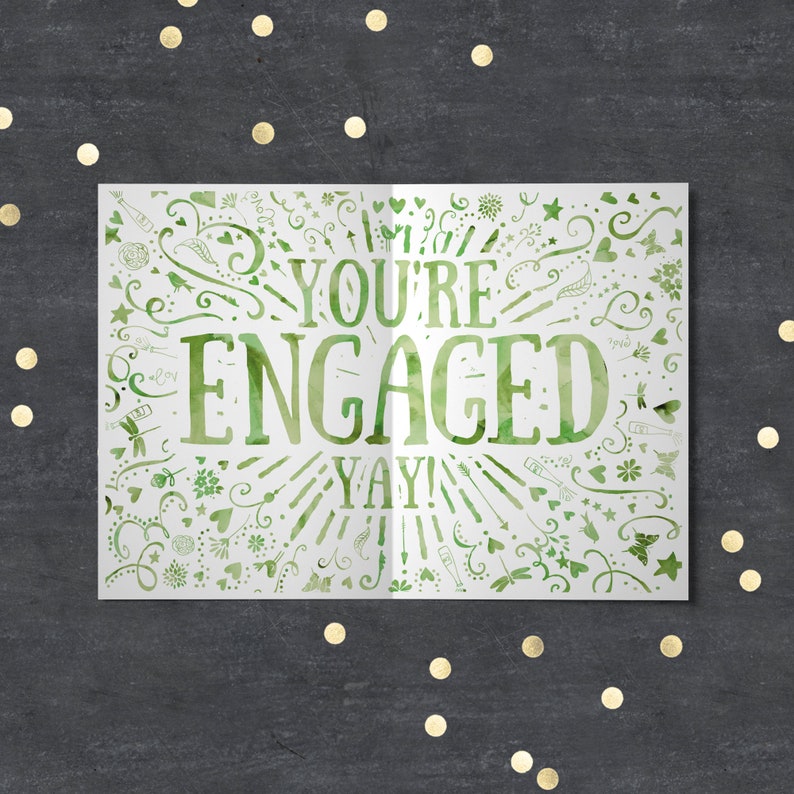 Gift. Engagement Card You/'re Engaged Yay Congratulations Newly Engaged Engagement Card
