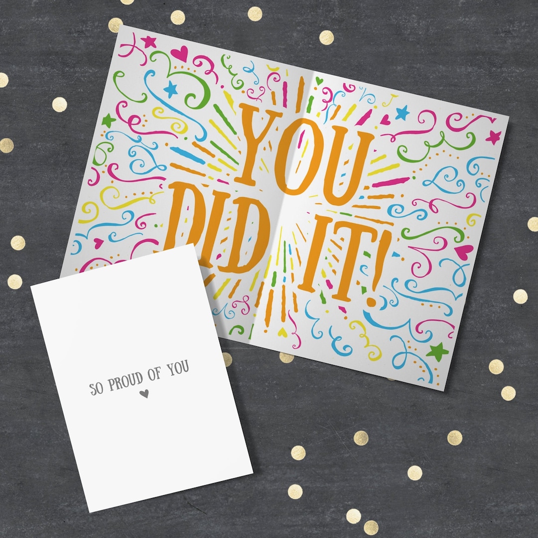 Congratulations Card so Proud of You You Did It - Etsy UK