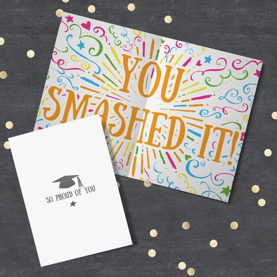 Graduation Card So Proud Of You You Smashed It Etsy Ireland
