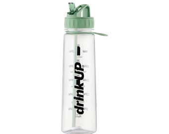 Motivational Water Bottle with Straw – 900ML Time Tracker, BPA Free