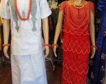 CoupleTraditional edo Benin wedding dress,