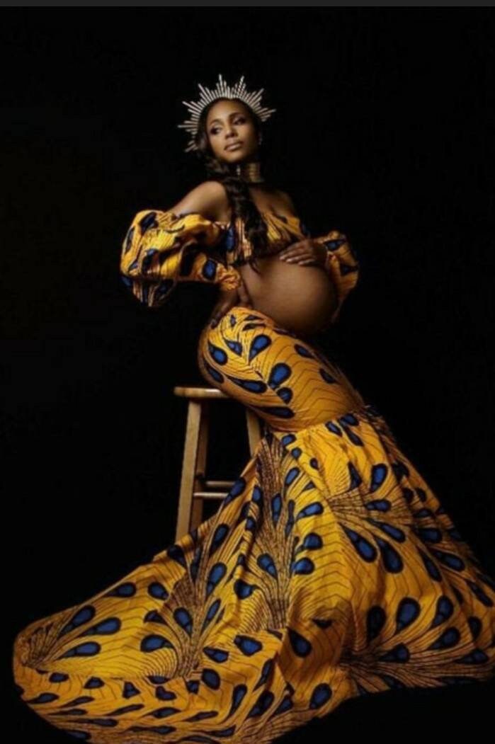 African Print Maternity Dress for Photoshoot, African Print Maternity Gown,  African Print Maternity Outfit, Maternity Photoshoot Dress 