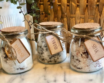 Natural Bath Salt Jars | Refillable, Sustainably sourced ingredients, Plastic free