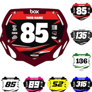 Benutzerdefinierte BMX Box Zwei Nummernschild-Aufkleber - Personalisieren Sie Ihre Renngrafik mit Ihrem Namen und Ihrer Nummer, mehrfarbige herausragende Designs,