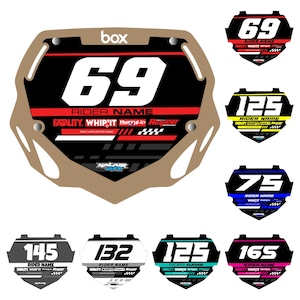 Benutzerdefinierte BMX Box Zwei Nummernschild-Aufkleber - Personalisieren Sie Ihre Renngrafik mit Ihrem Namen und Ihrer Nummer, mehrfarbige herausragende Designs,