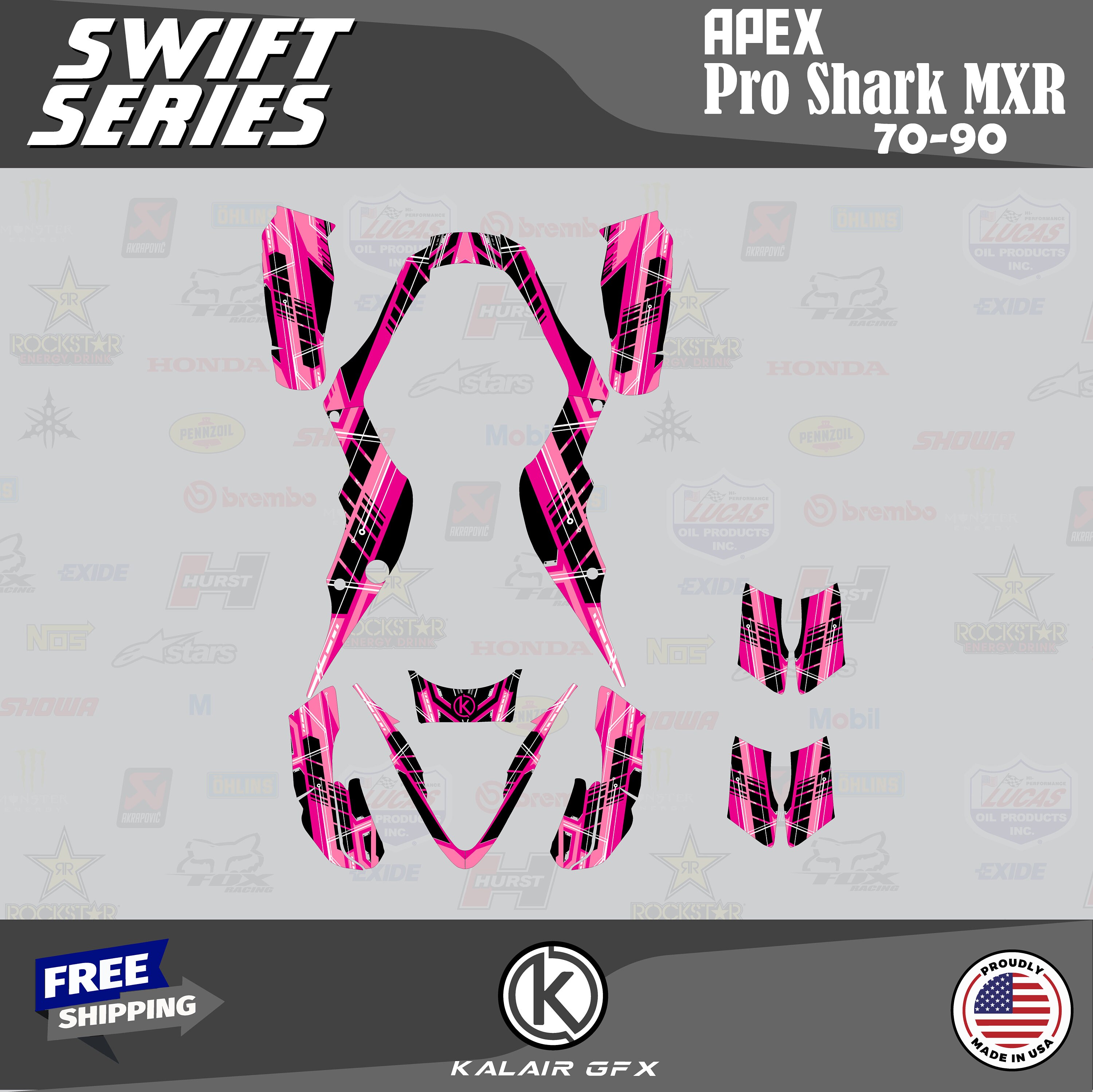 Custom Graphics Vinyl Decals for APEX PRO SHARK MXR70 MXR90, Atv Utv ...