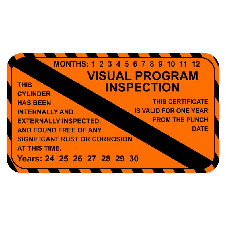 Visual Inspection Rin Decals Visual Cylinder Inspection Sticker Decal, 7 X 4-inch Vinyl Decal ...