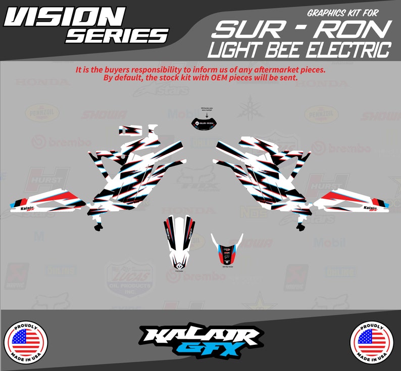 Graphics for Sur-ron Surron Light Bee Electric Wrap - Vision Series Red ...