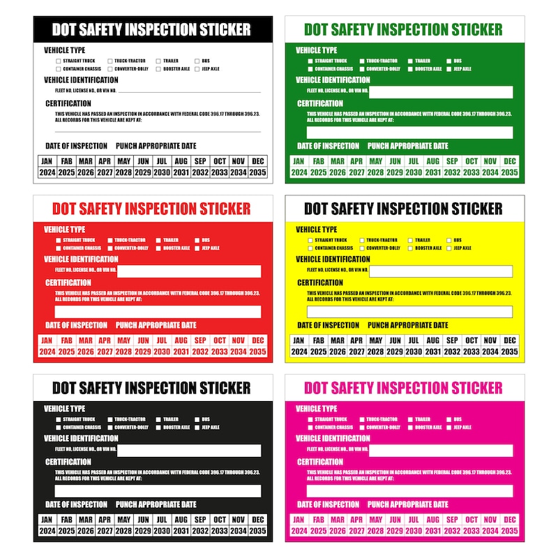 Personalized Annual Inspection Stickers - Etsy