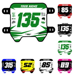 Sur Ron Front Number Plate Electric Bike Decals, SurRon Light Bee, Custom Racing Graphics with Name & Number Plastics NOT Included.