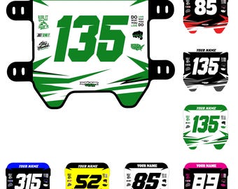 Sur Ron Front Number Plate Electric Bike Decals, SurRon Light Bee, Custom Racing Graphics with Name & Number Plastics NOT Included.