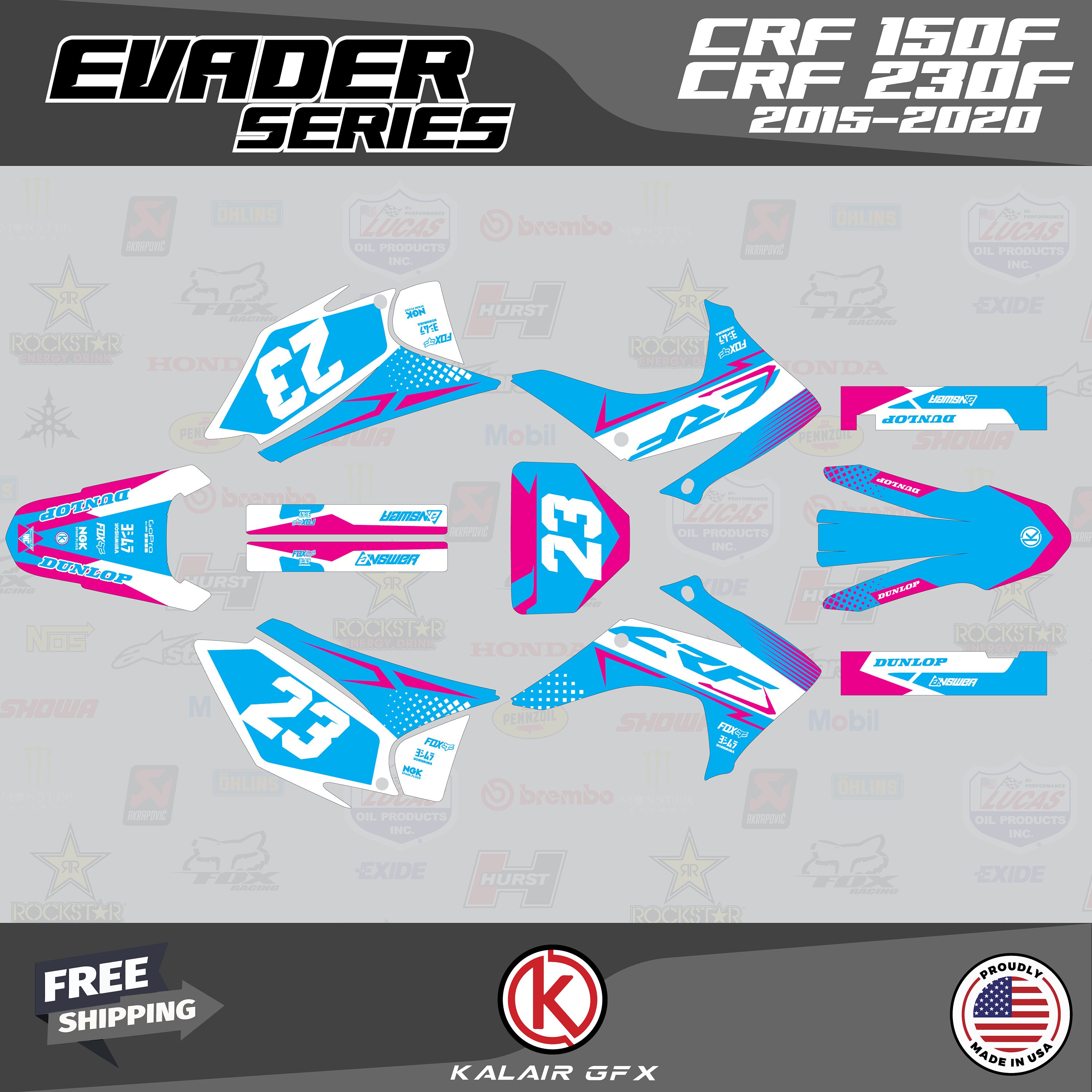 Kalair GFX Graphics Kit For Honda CRF230F (2015-2020) Prime