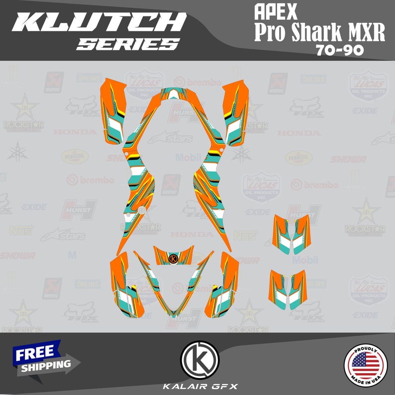 Custom Graphics Vinyl Decals for APEX PRO SHARK MXR70 MXR90, Atv Utv ...