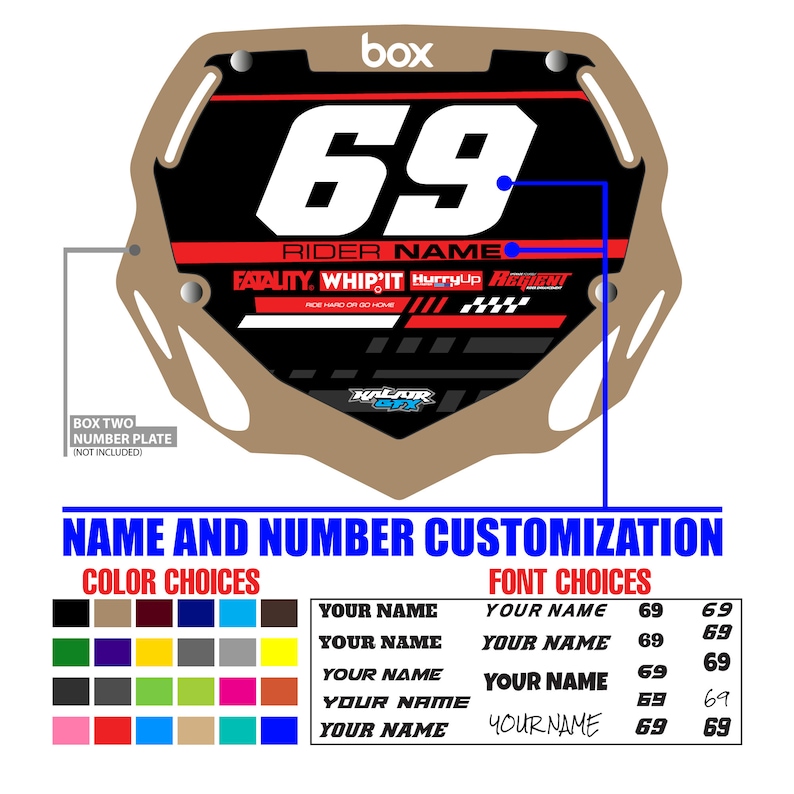Custom Graphics Number Plate Custom BMX Box Two Number Plate Decals - Personalize Your Racing ...