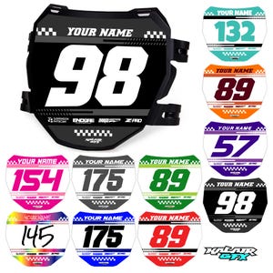 Custom ODI DH Electric Bike Number Plate Decal with Your Name & Number, Surron Multicolored Eye-catching Decals, Plastics NOT Included.