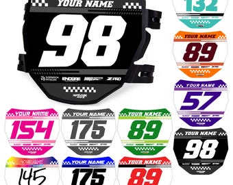 Custom ODI DH Electric Bike Number Plate Decal with Your Name & Number, Surron Multicolored Eye-catching Decals, Plastics NOT Included.