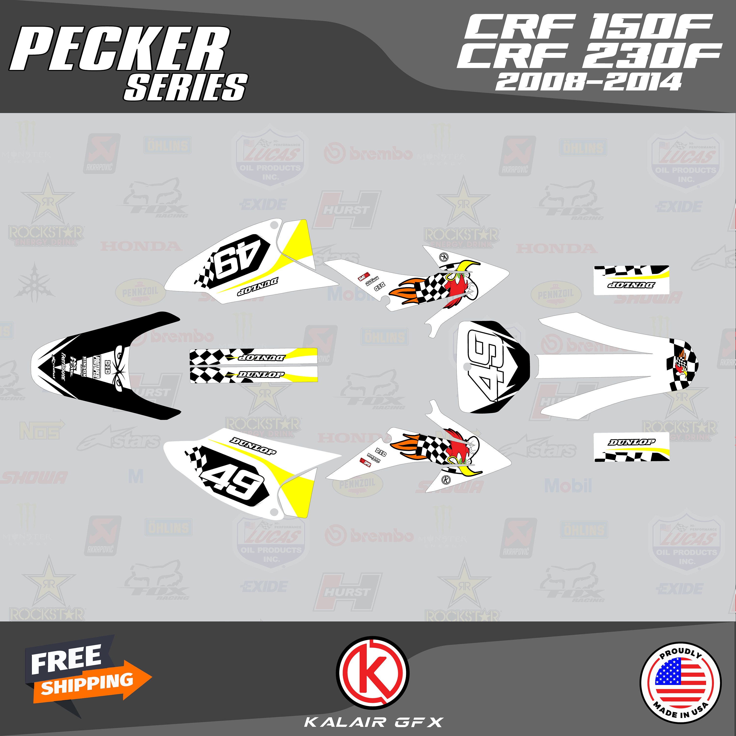 Custom Graphics Vinyl Decals for Honda CRF230F CRF 230F Graphic Kit ...