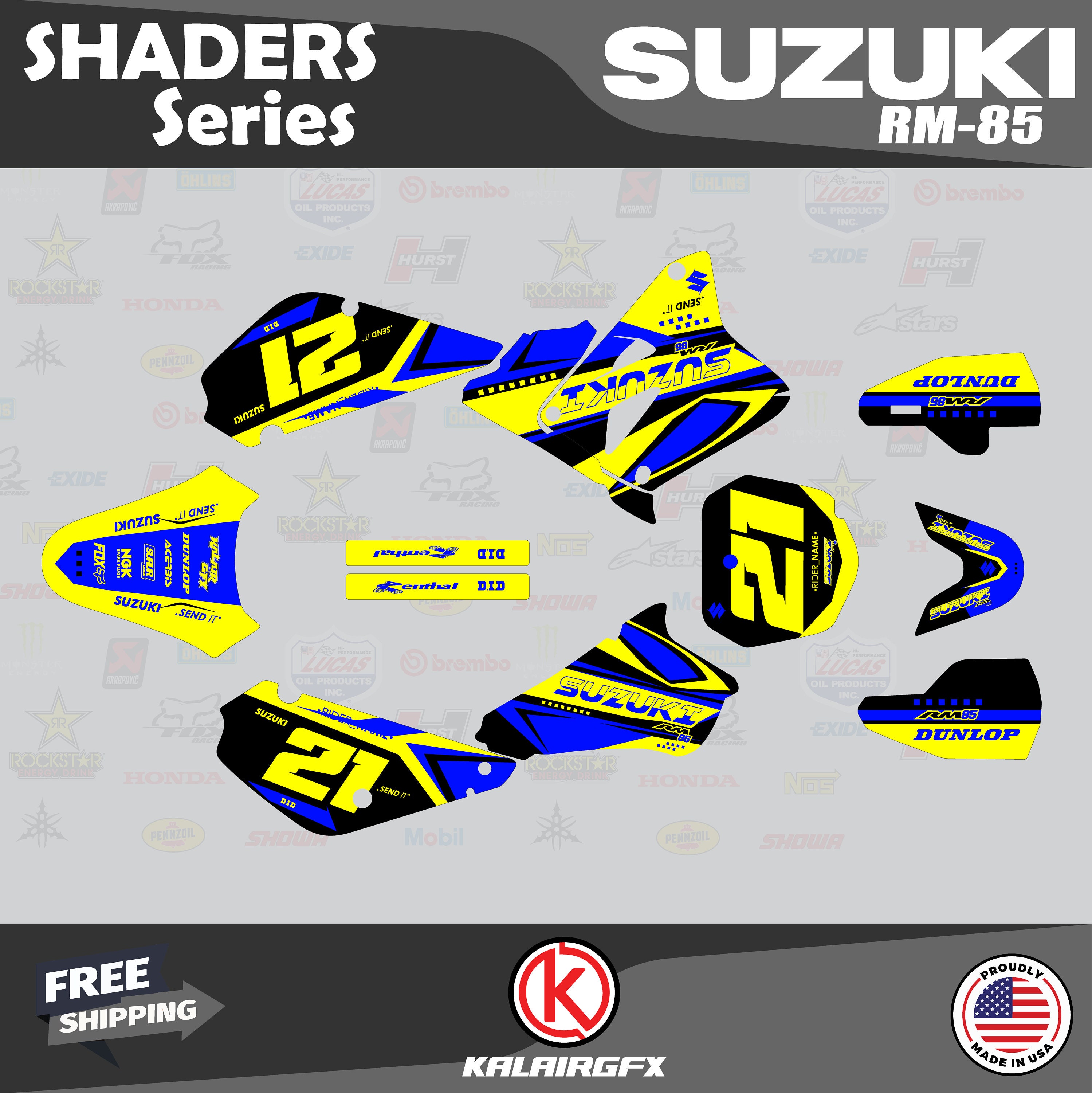 Suzuki RM85 Graphics Decal Kit – Evader Series – 2001-2023 – Customizable – KALAIR GFX