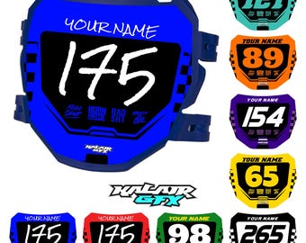 Custom ODI DH Electric Bike Number Plate Decal with Your Name & Number, Surron Multicolored Eye-catching Decals, Plastics NOT Included.