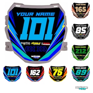 Custom ODI DH Electric Bike Number Plate Decal with Your Name & Number, Surron Multicolored Eye-catching Decals, Plastics NOT Included.