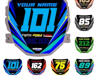 Custom ODI DH Electric Bike Number Plate Decal with Your Name & Number, Surron Multicolored Eye-catching Decals, Plastics NOT Included.