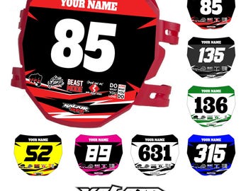 Custom ODI DH Electric Bike Number Plate Decal with Your Name & Number, Surron Multicolored Eye-catching Decals, Plastics NOT Included.