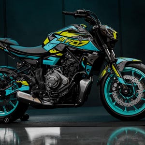 YAMAHA FZ/MT 07 09用グラフィックキット（メーカー/モデルを選択）カーディフシリーズ - ティール