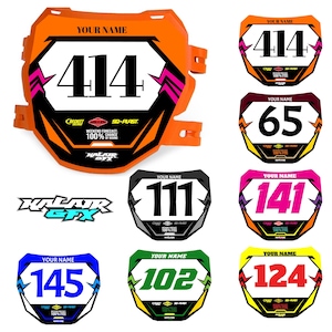 Custom ODI DH Electric Bike Number Plate Decal with Your Name & Number, Surron Multicolored Eye-catching Decals, Plastics NOT Included.