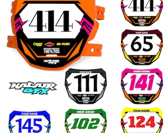 Custom ODI DH Electric Bike Number Plate Decal with Your Name & Number, Surron Multicolored Eye-catching Decals, Plastics NOT Included.