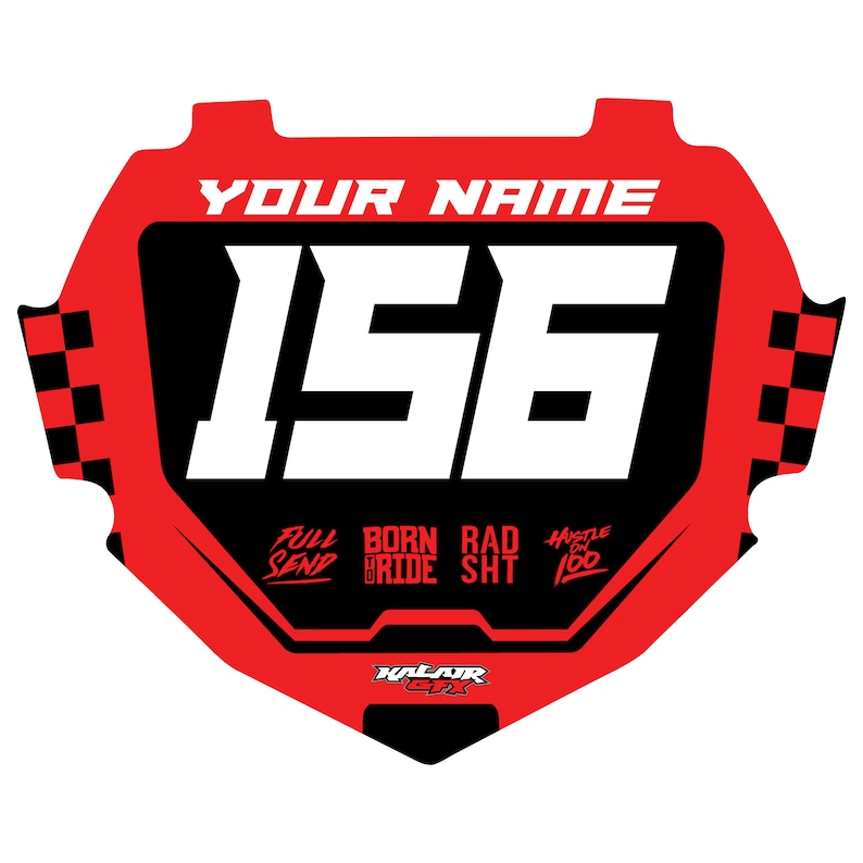 Custom Graphics Number Plate Custom BMX Box Two Number Plate Decals - Personalize Your Racing ...