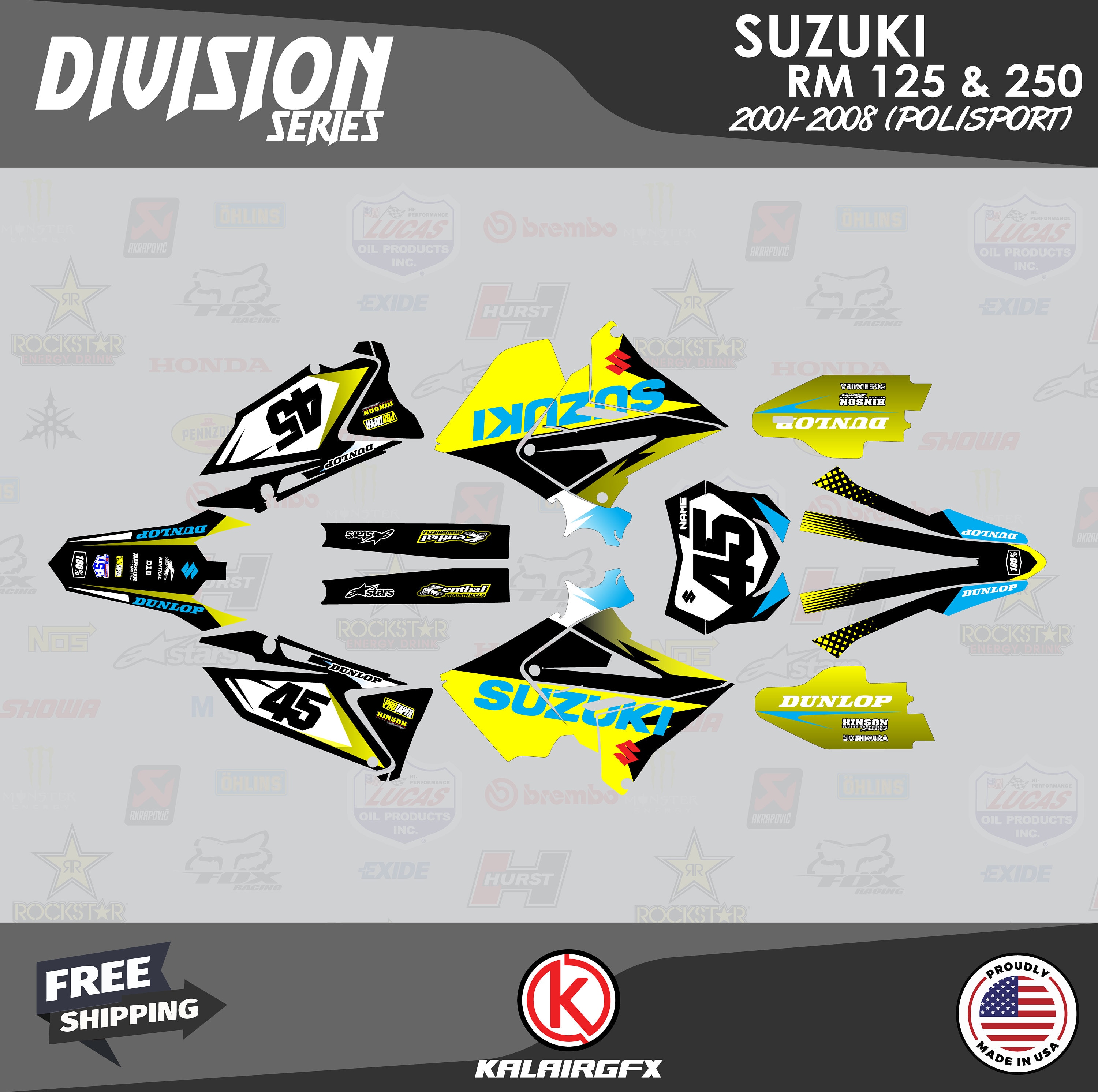 Suzuki Aufkleber-Set 6tlg. Suzuki Racing Motorsport Bike 38 Farben Suz009