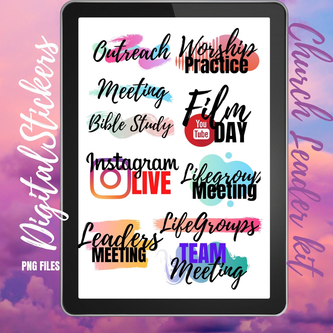 Church Leader Digital Sticker Kit- PNG File- Goodnotes - Etsy