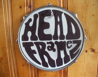 HEADFRAMEZ DELUXE  10" Chrome finish Display frame for Autographed Drum Heads With protective cover !! New !! Mancave