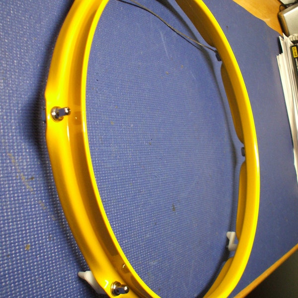 16" Yellow Headframez w/ 8 chrome lugs - Rare color - only 2 in stock !!