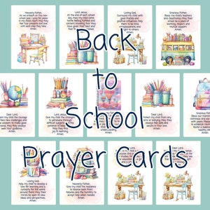 Tarjetas de oración de regreso a clases para mamá, oraciones para niños, tarjetas de oración imprimibles, tarjetas de oración de 30 días, tarjetas de oración de madre para niños,