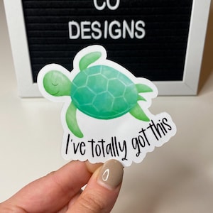 Turtle sticker, Ocean Sticker, Totally got this, glossy, laminate, weatherproof, stickers, stickers for water bottles, laptop stickers