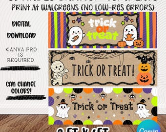 Halloween Banner Template | Trick Or Treat | Editable Canva | Spooky | Walgreens | Instant Download